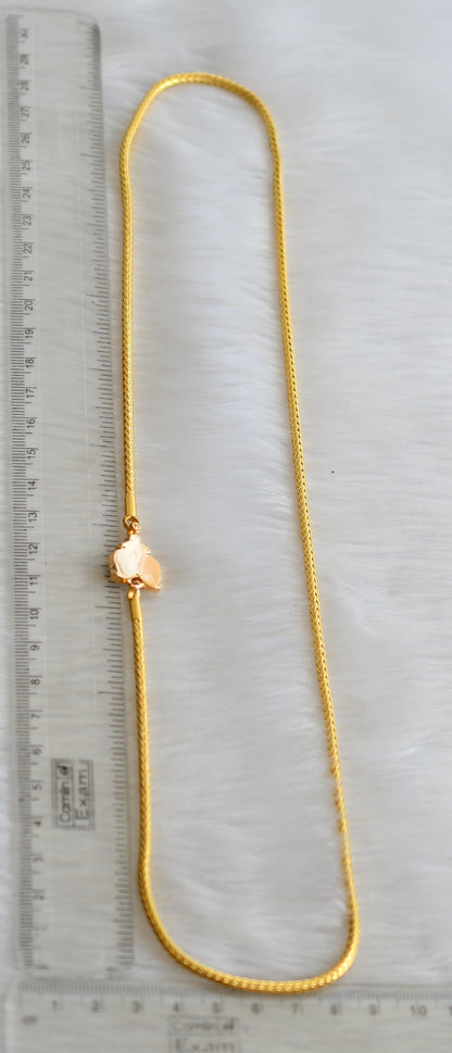 Gold tone ruby-white mango mugappu chain dj-40159