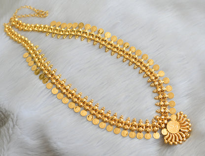 Gold tone Kerala style Lakshmi coin haar dj-41143