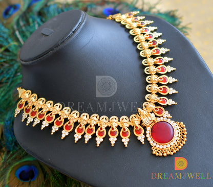 Gold tone AD stone Ganesha Kerala style necklace