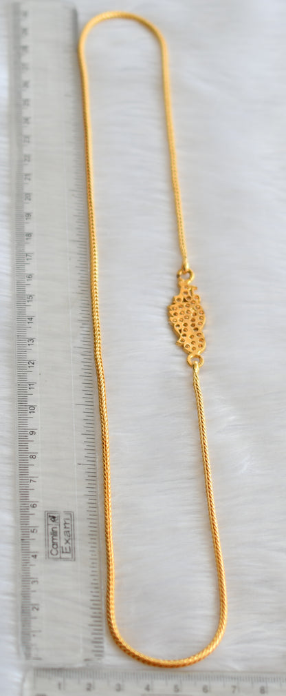 Gold tone white peacock mugappu chain dj-40155