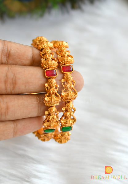 Matte finish kemp-green Lakshmi set of 2 Bangles (2.4) dj-37915