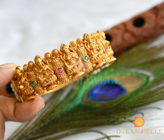 Matte finish kemp-green Lakshmi pearl kada/bangle(2.6) dj-37921