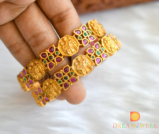 Matte finish kemp-green Ram parivar set of 2 Bangles (2.4) dj-37924