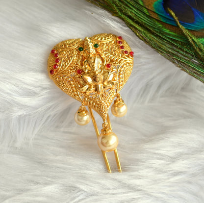 Gold Tone Kemp-green Lakshmi Hair Jewel/Jada billa-dj09691