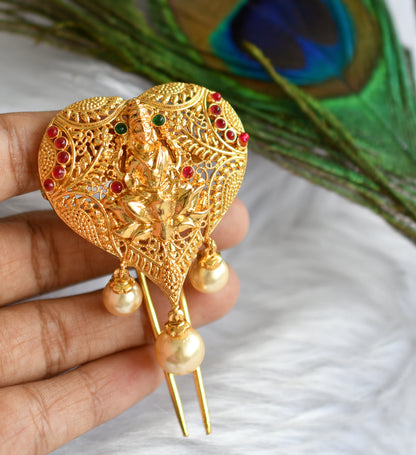 Gold Tone Kemp-green Lakshmi Hair Jewel/Jada billa-dj09691