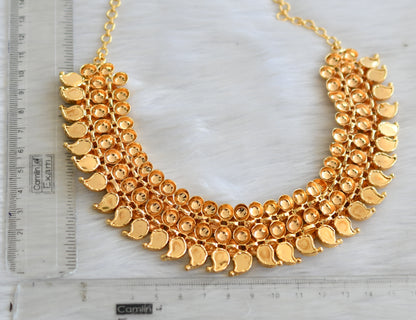 Gold tone green mango Kerala style necklace dj-41153