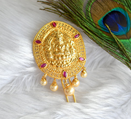 Divine Gold Plated Kemp Lakshmi Hair Jewel-dj09687