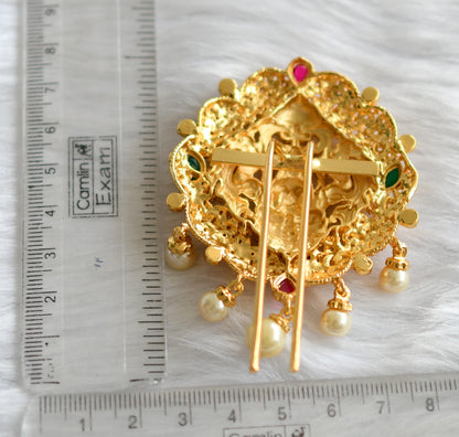 Gold Tone Kemp-green Lakshmi Hair Jewel/Jada billa-dj09690