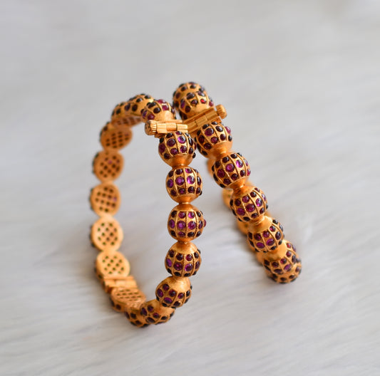 Matte finish real kemp screw bangles (2.4) dj-25641