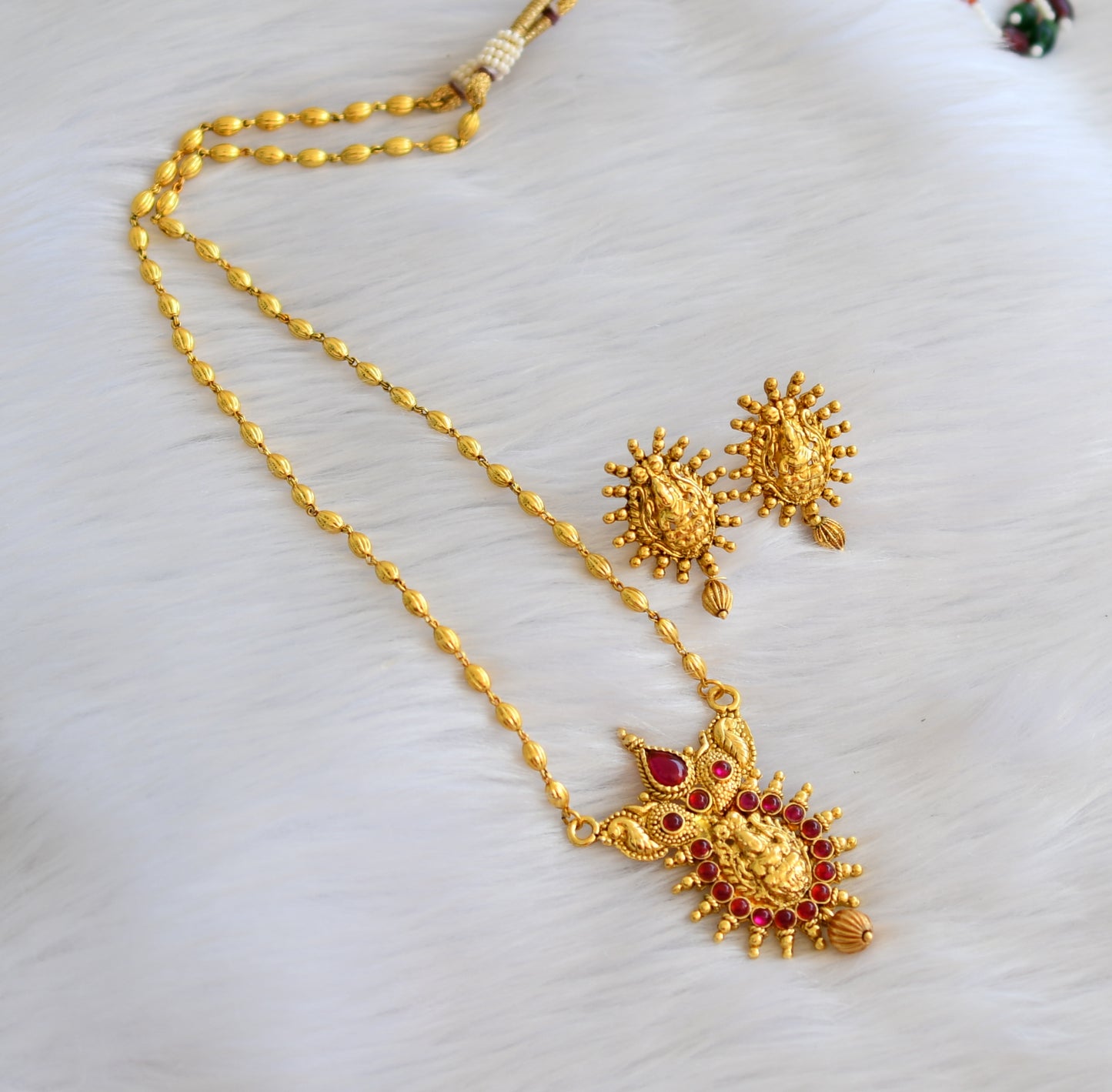 Antique gold tone kemp lakshmi necklace set dj-06867