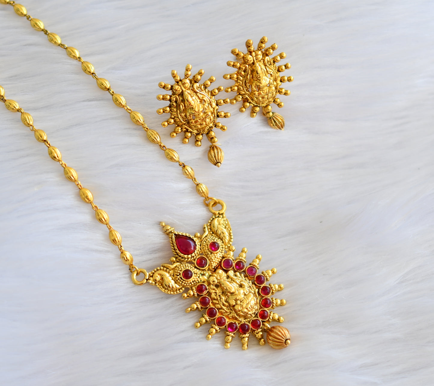 Antique gold tone kemp lakshmi necklace set dj-06867