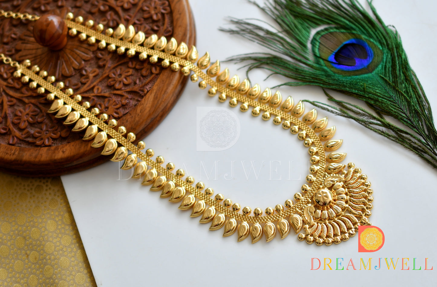 Gold tone mango Kerala style haar dj-37203