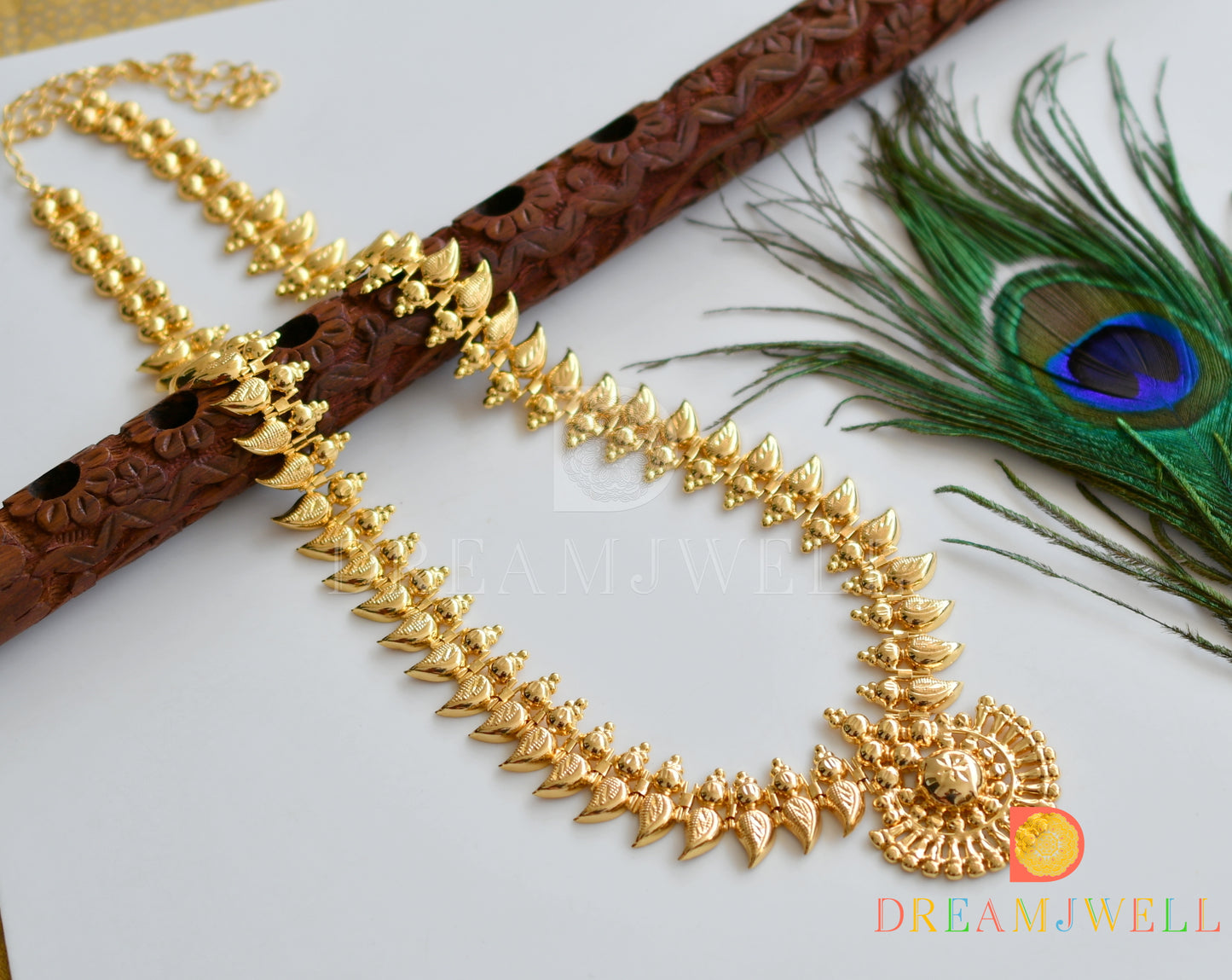 Gold tone mango Kerala style haar dj-37204