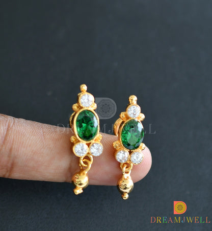 Gold Replica cz emerald American diamond stone necklace set dj-20135