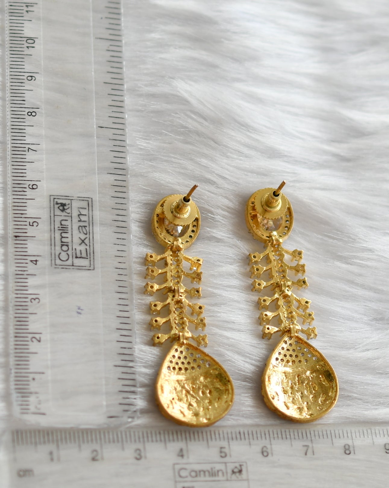 Antique two tone White Long Earrings dj-03350