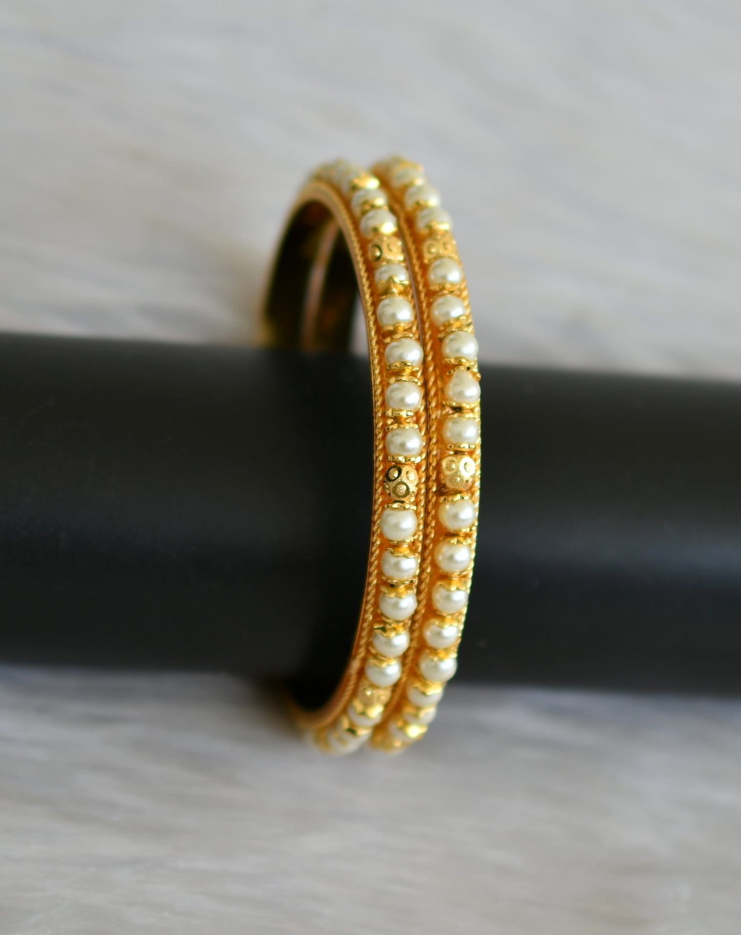 Gold tone pearl beaded bangles(2.4) dj-41125