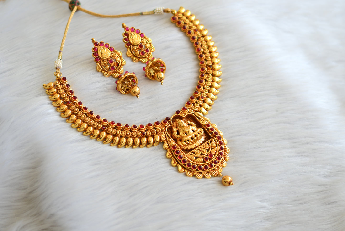 Antique lakshmi kemp necklace set dj-20660