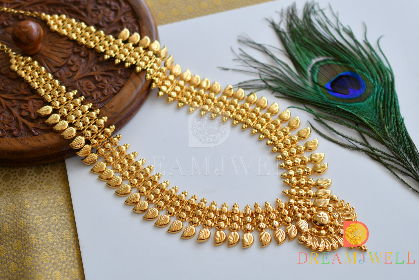 Gold tone Mango Kerala style haar dj-37209