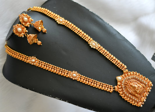 Gheru finish pearl lakshmi haar set dj-23896