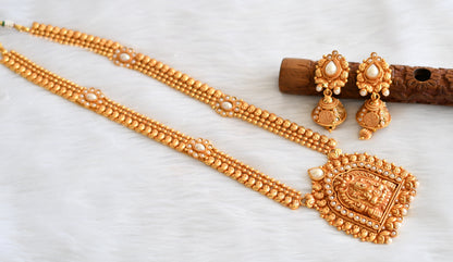 Gheru finish pearl lakshmi haar set dj-23896