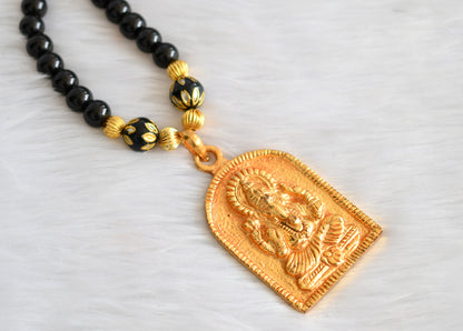 Gheru finish black beaded ganesha necklace dj-25271