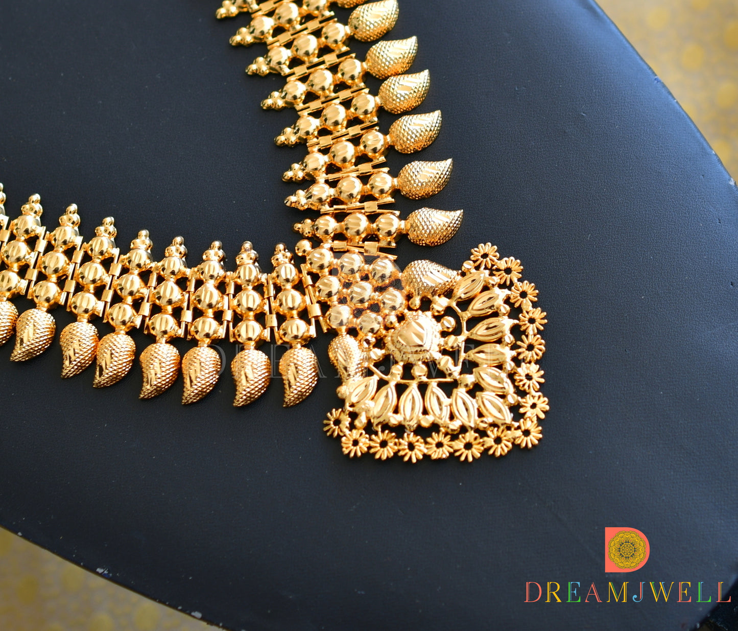 Gold tone mango Kerala style haar dj-37213