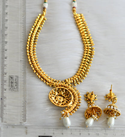 Antique pearl stone necklace set dj-17540