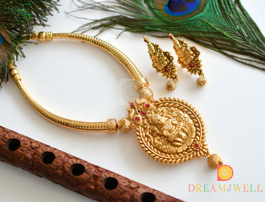 Divine Antique kemp Lakshmi necklace set dj-07827