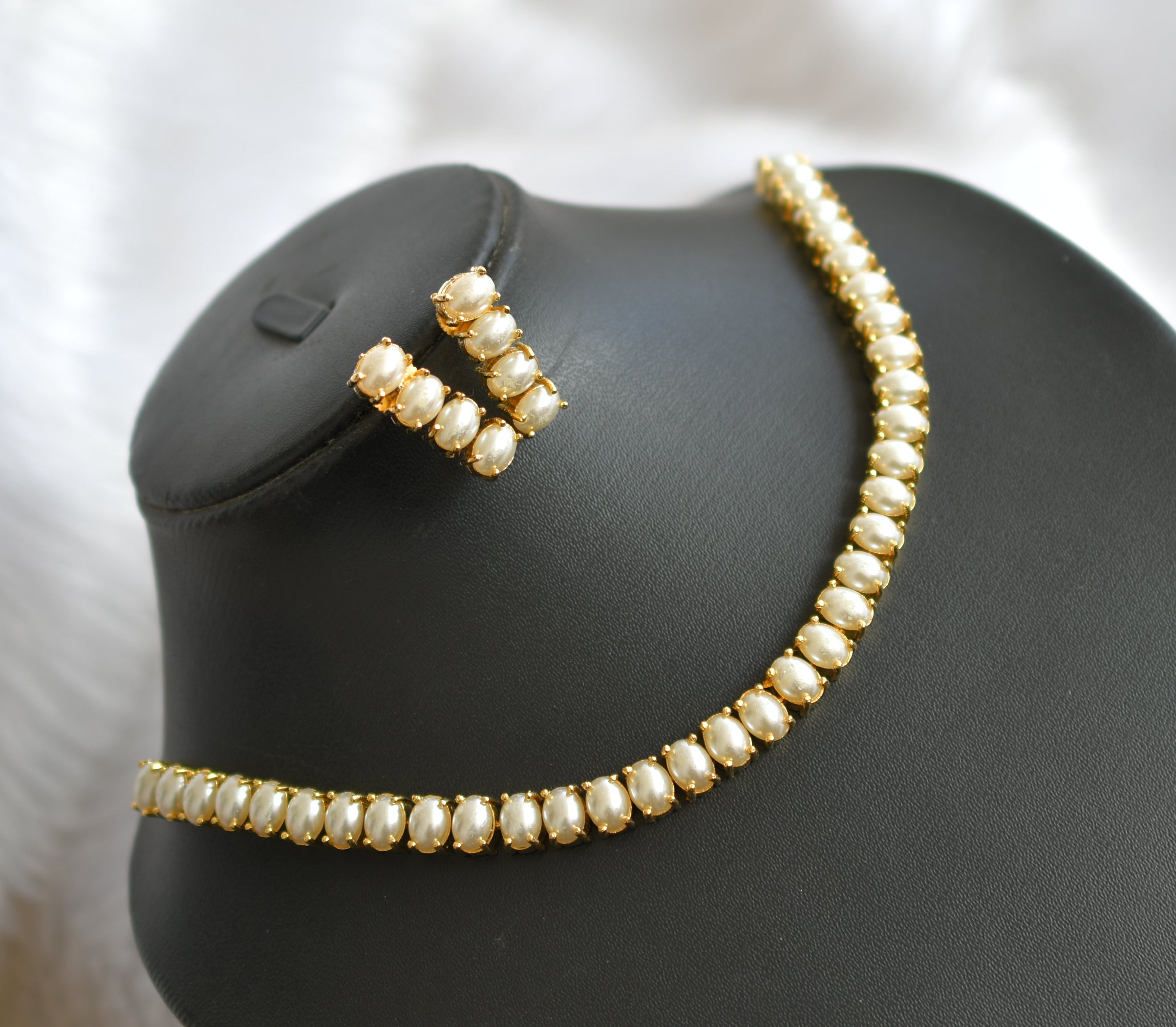 GOLD PLATED PEARL NECKLACE SET FOR WOMEN – www.soosi.co.in