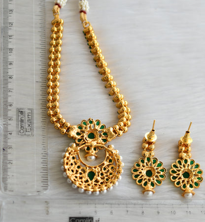 Antique green necklace bali pendant set dj-05033