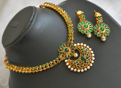 Antique green necklace bali pendant set dj-05033