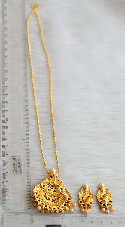 Antique black peacock pendant set with chain dj-17255