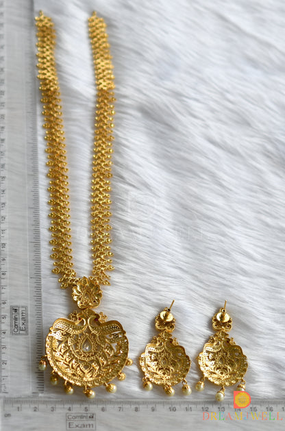 Gold plated cz white peacock short haar set dj-21771