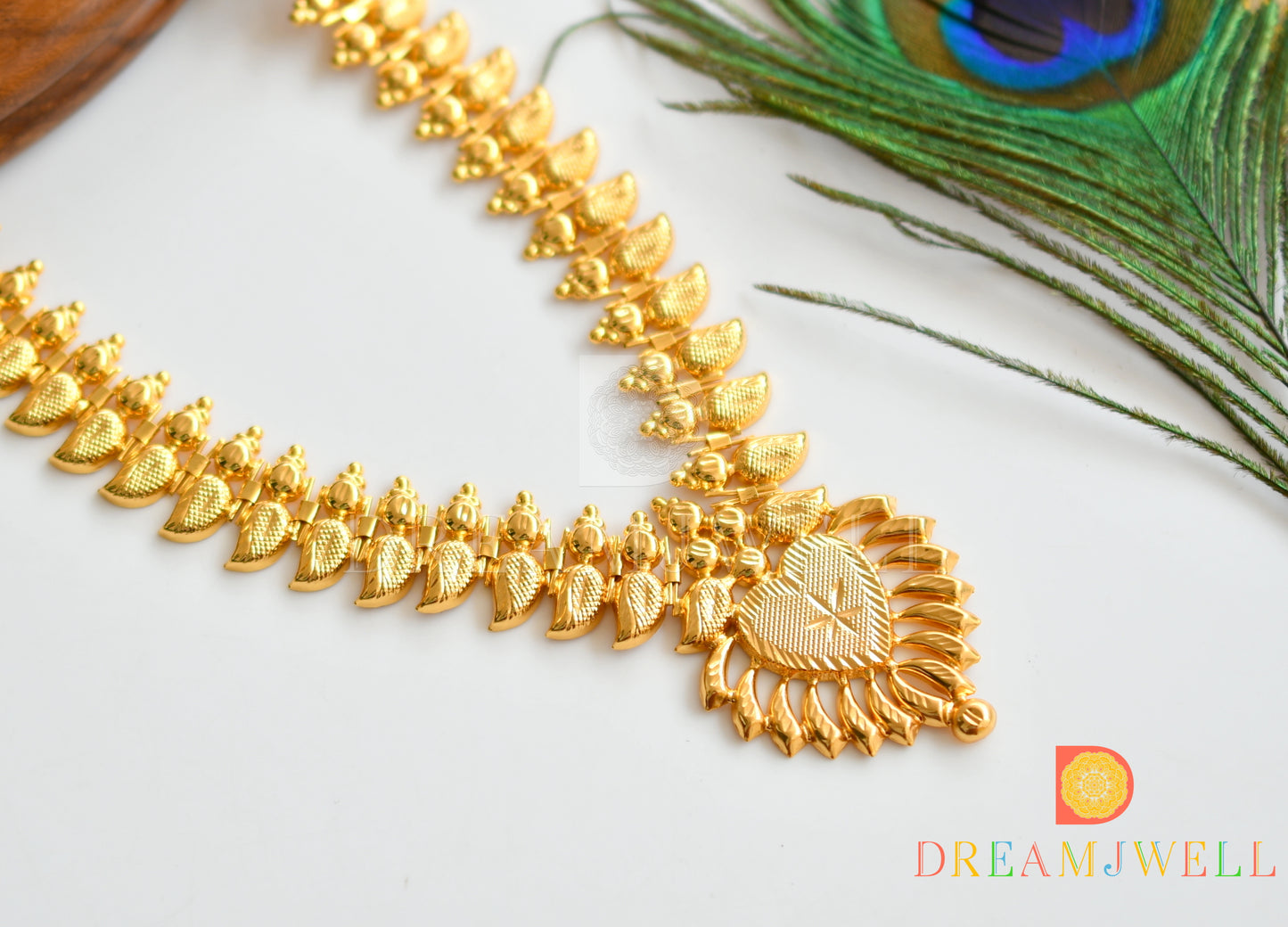 Gold tone mango Kerala style haar dj-36429