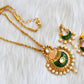 Gold plated Green transparent necklace set dj-02535