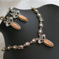 Antique cz orange victorian Elephant necklace set dj-41503