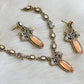 Antique cz orange victorian Elephant necklace set dj-41503