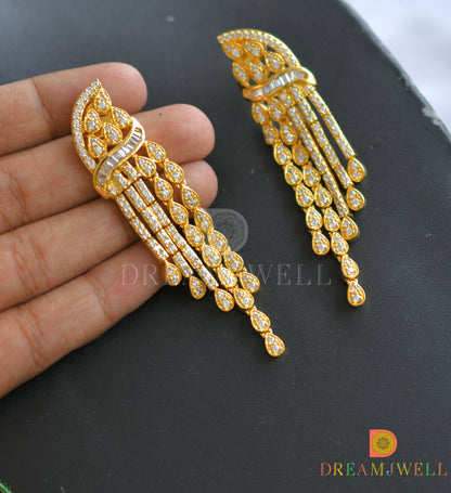 Gold tone cz white necklace set dj-07483