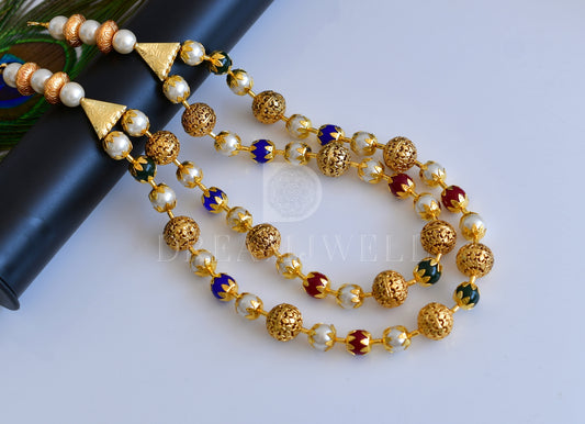 Antique gold tone Multicolour Double Layer Necklace dj-04437