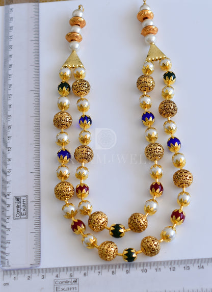 Antique gold tone Multicolour Double Layer Necklace dj-04437