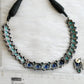 Oxidised silver tone blue-sky blue stone necklace set dj-41500