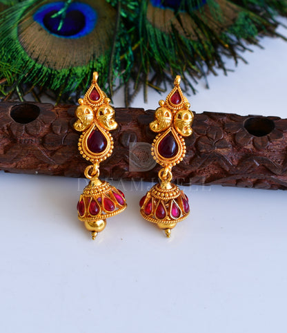 Antique gold tone Kemp Mango Jhumkkas-dj04798