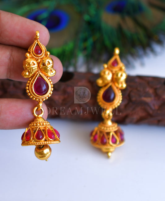 Antique gold tone Kemp Mango Jhumkkas-dj04798