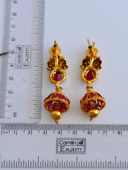 Antique gold tone Kemp Mango Jhumkkas-dj04798