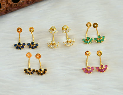 Gold tone cz color changeable earrings dj-19388