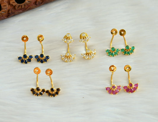 Gold tone cz color changeable earrings dj-19388