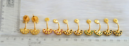 Gold tone cz color changeable earrings dj-19388