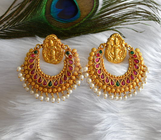 Antique kemp-green bali lakshmi earrings dj-16552