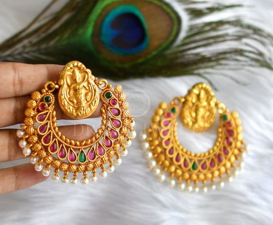 Antique kemp-green bali lakshmi earrings dj-16552