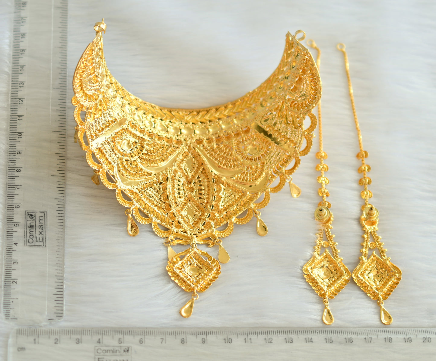 Gold forming choker necklace set dj-22018